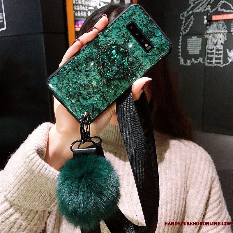 Etui Samsung Galaxy S10 Blød Hængende Ornamenter Lilla, Cover Samsung Galaxy S10 Beskyttelse Super Anti-fald