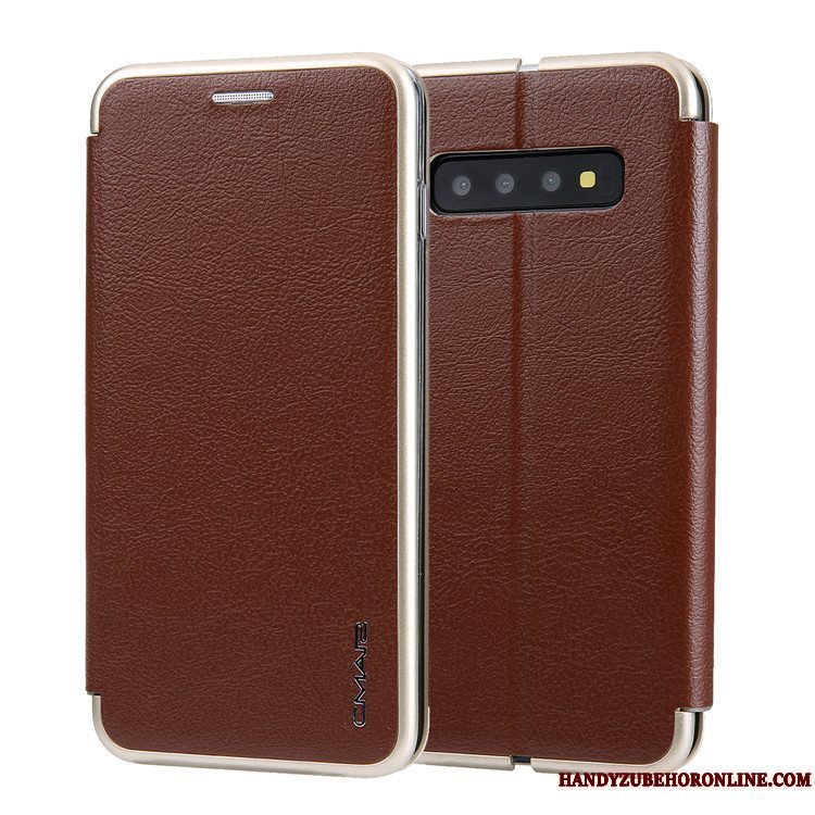 Etui Samsung Galaxy S10+ Blød Ny Business, Cover Samsung Galaxy S10+ Tasker Grå Anti-fald