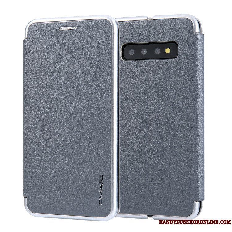 Etui Samsung Galaxy S10+ Blød Ny Business, Cover Samsung Galaxy S10+ Tasker Grå Anti-fald