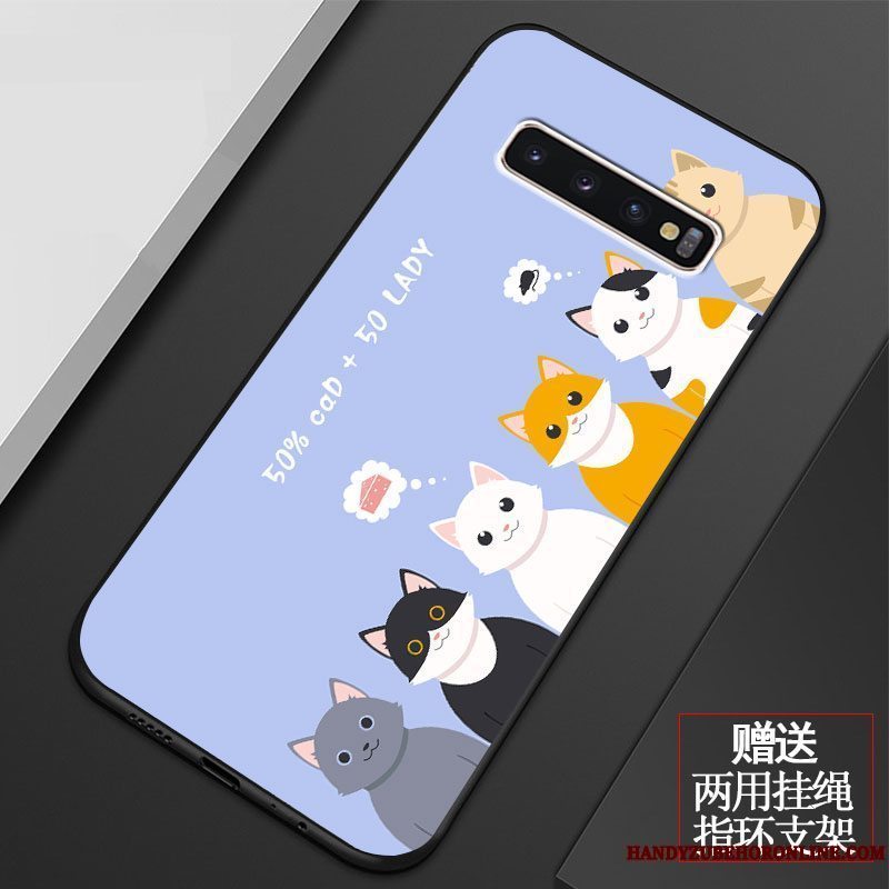 Etui Samsung Galaxy S10+ Cartoon Af Personlighed Telefon, Cover Samsung Galaxy S10+ Blød Smuk Blå