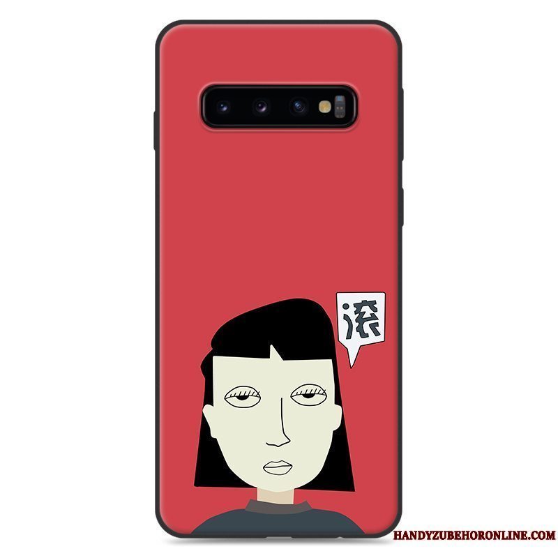 Etui Samsung Galaxy S10+ Cartoon Anti-fald Trend, Cover Samsung Galaxy S10+ Beskyttelse Telefonlyserød