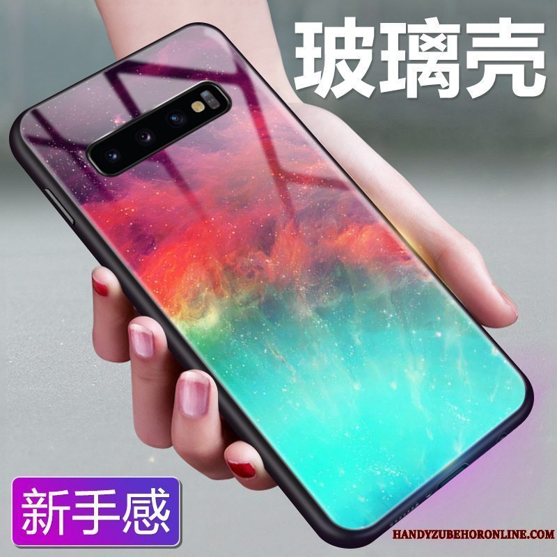 Etui Samsung Galaxy S10+ Farve Stjerneklar Solid Farve, Cover Samsung Galaxy S10+ Beskyttelse Lyserød Vind