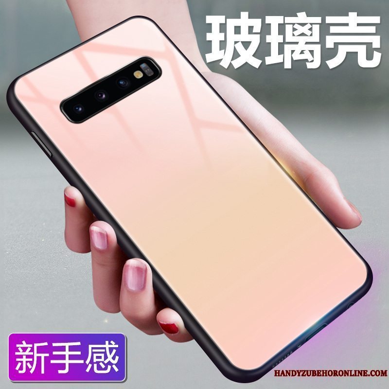 Etui Samsung Galaxy S10+ Farve Stjerneklar Solid Farve, Cover Samsung Galaxy S10+ Beskyttelse Lyserød Vind