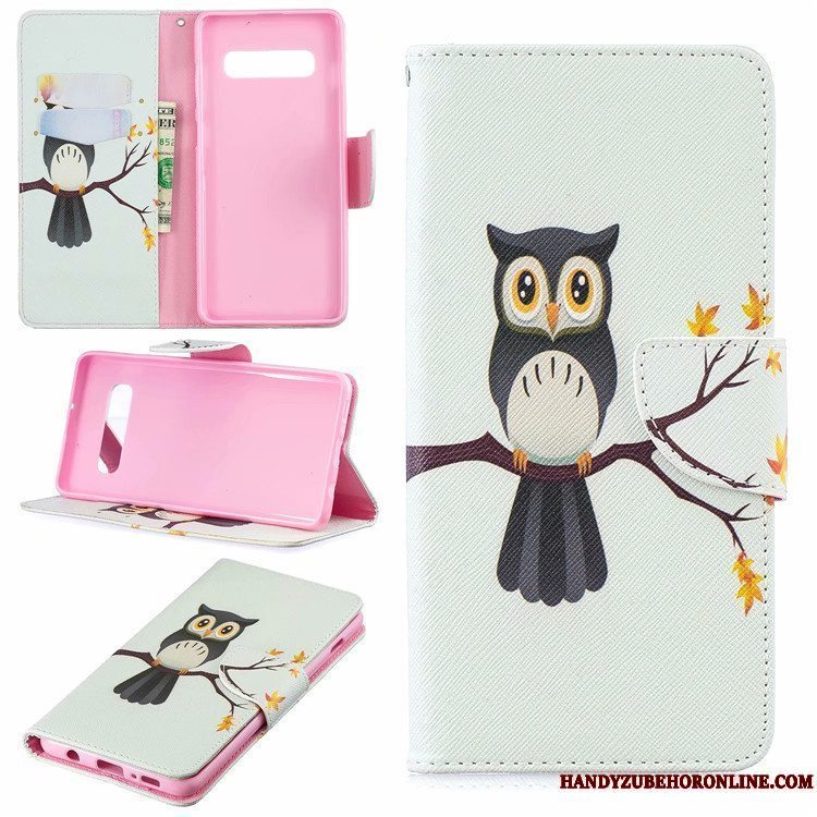 Etui Samsung Galaxy S10 Folio Europa Telefon, Cover Samsung Galaxy S10 Kreativ Kort Hvid