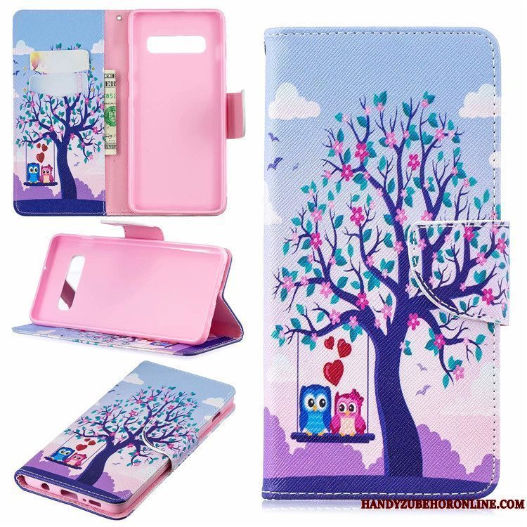 Etui Samsung Galaxy S10 Folio Europa Telefon, Cover Samsung Galaxy S10 Kreativ Kort Hvid