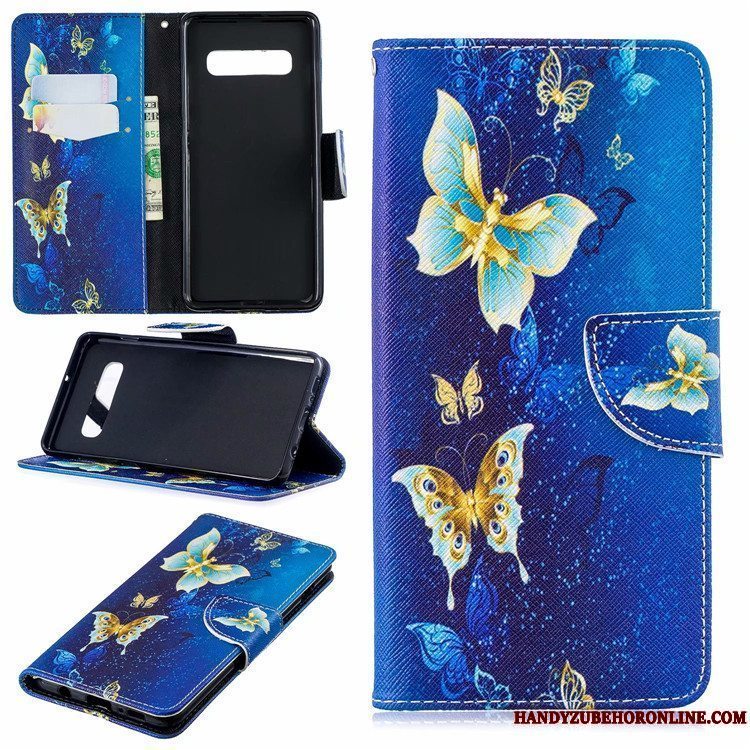 Etui Samsung Galaxy S10 Folio Europa Telefon, Cover Samsung Galaxy S10 Kreativ Kort Hvid