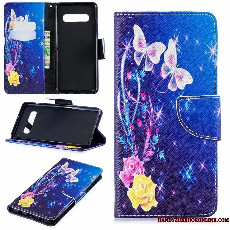 Etui Samsung Galaxy S10 Folio Europa Telefon, Cover Samsung Galaxy S10 Kreativ Kort Hvid