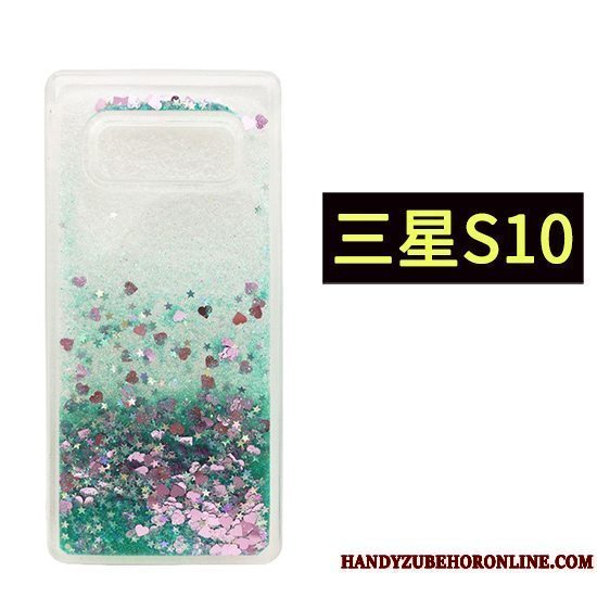 Etui Samsung Galaxy S10 Gasbag Grøn, Cover Samsung Galaxy S10 Anti-fald Pulver