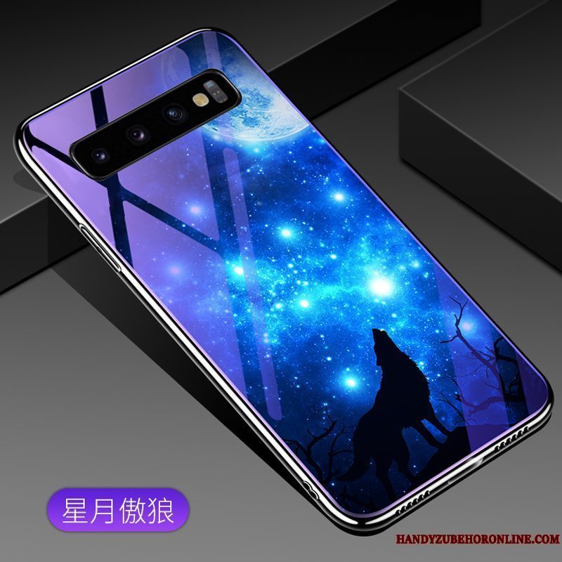 Etui Samsung Galaxy S10 Kreativ Blå Glas, Cover Samsung Galaxy S10 Lilla Hård