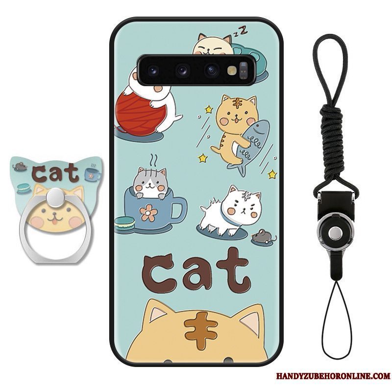 Etui Samsung Galaxy S10+ Kreativ Hængende Ornamenter Kat, Cover Samsung Galaxy S10+ Mode Af Personlighed Trendy