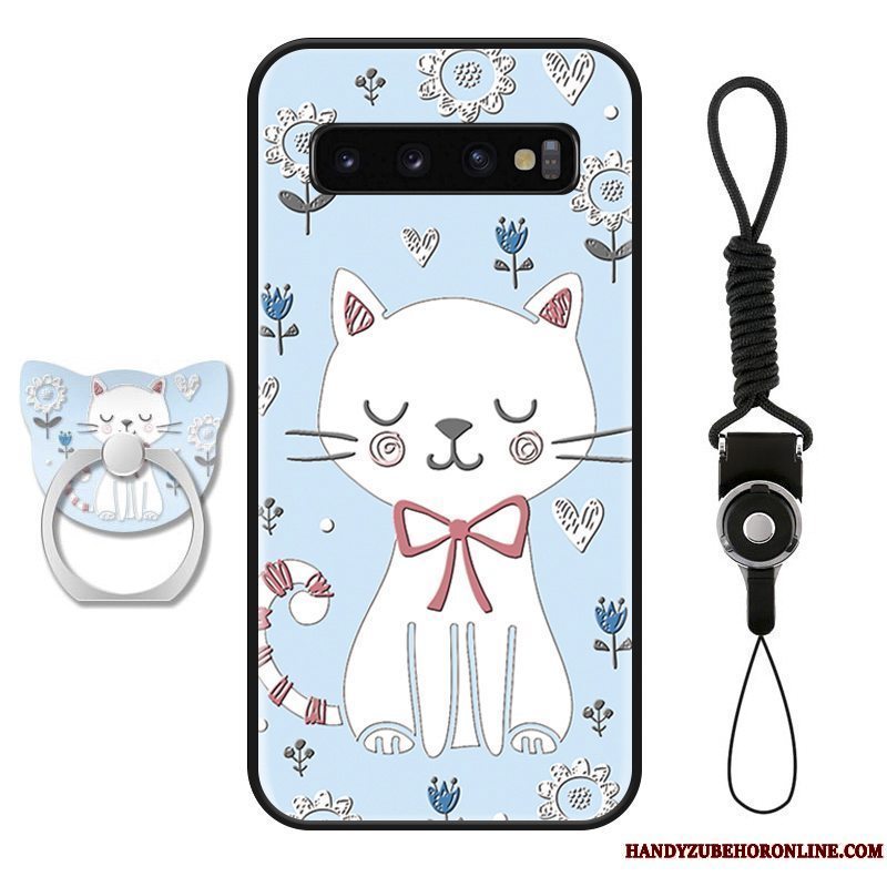 Etui Samsung Galaxy S10+ Kreativ Hængende Ornamenter Kat, Cover Samsung Galaxy S10+ Mode Af Personlighed Trendy