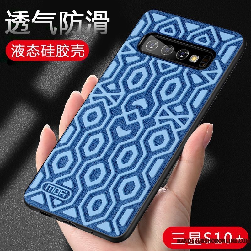 Etui Samsung Galaxy S10+ Kreativ Skridsikre Anti-fald, Cover Samsung Galaxy S10+ Beskyttelse Blå High End