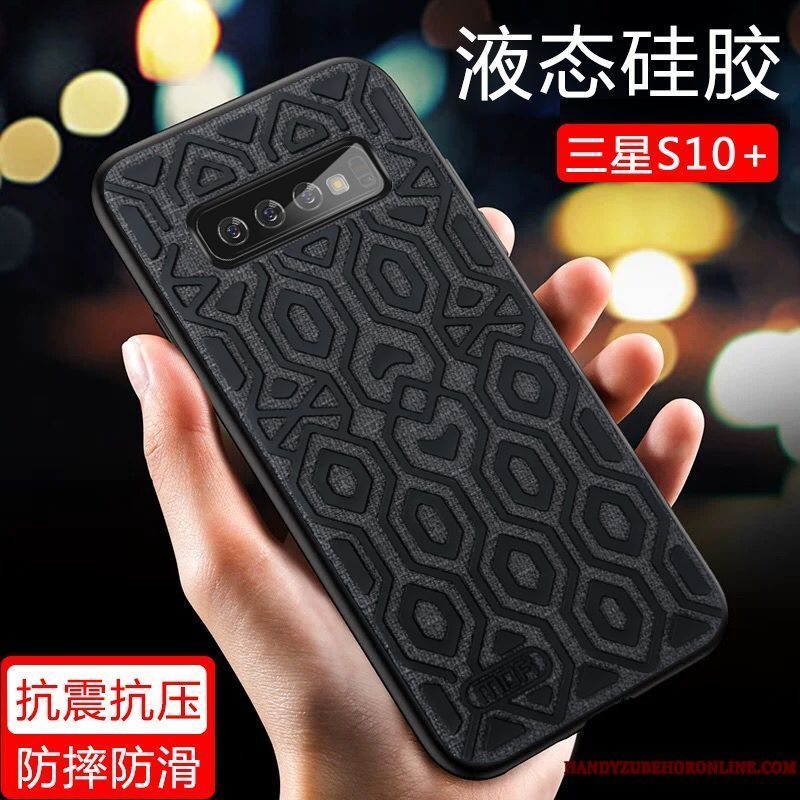 Etui Samsung Galaxy S10+ Kreativ Skridsikre Anti-fald, Cover Samsung Galaxy S10+ Beskyttelse Blå High End