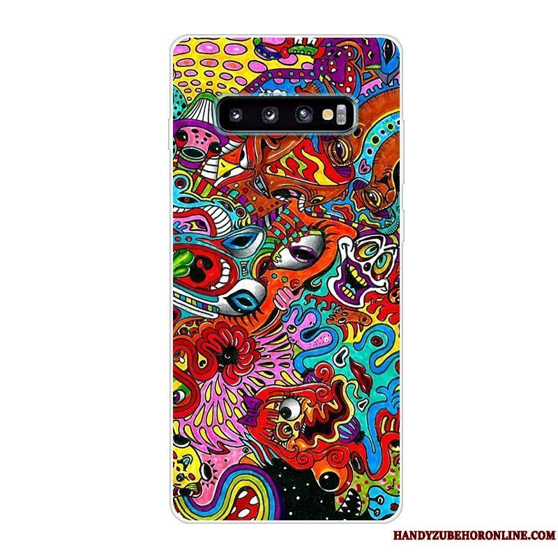 Etui Samsung Galaxy S10 Kreativ Telefonrød, Cover Samsung Galaxy S10 Silikone Anti-fald