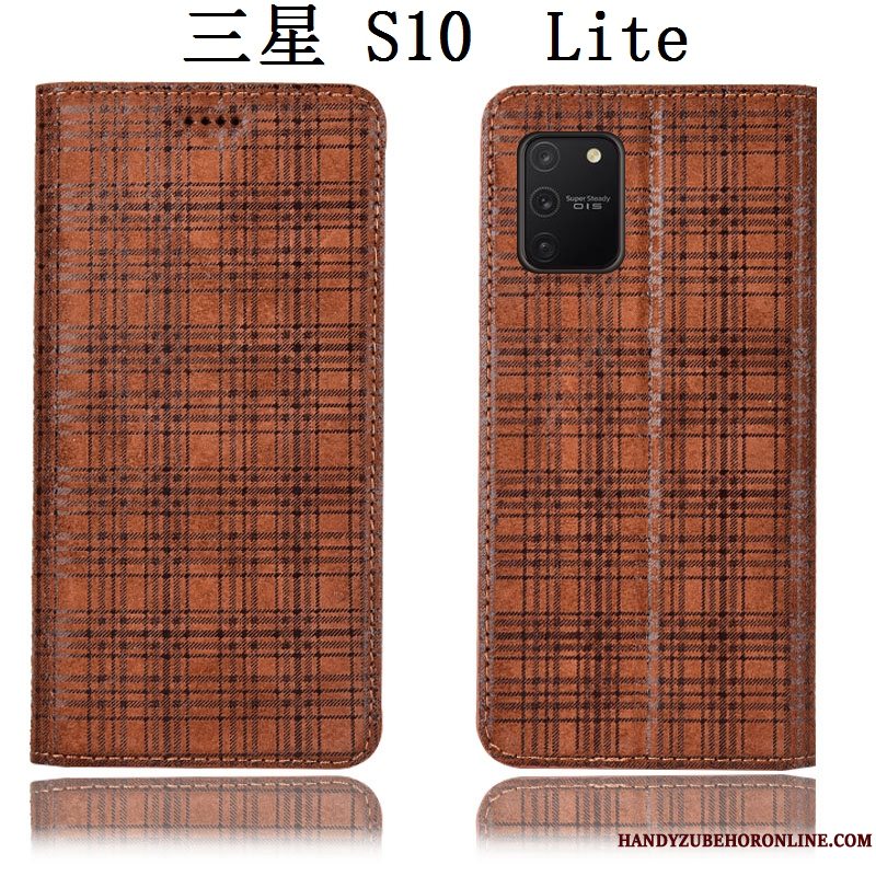 Etui Samsung Galaxy S10 Lite Beskyttelse Telefonvinrød, Cover Samsung Galaxy S10 Lite Læder Fløjl