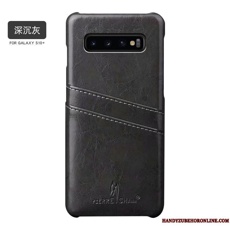 Etui Samsung Galaxy S10+ Læder Anti-fald Ny, Cover Samsung Galaxy S10+ Kreativ Gul Simple