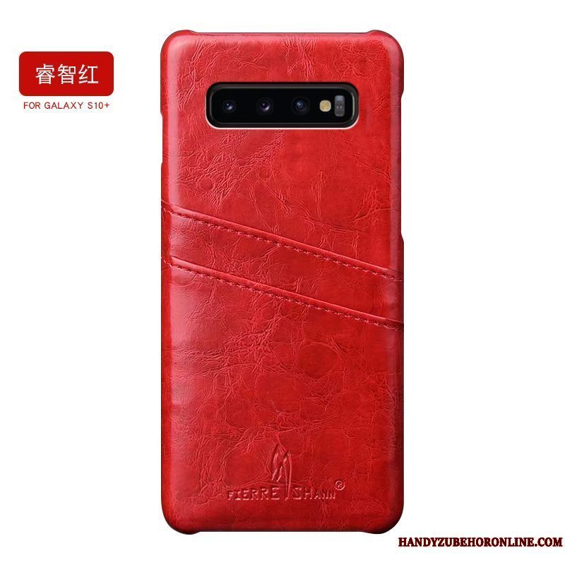 Etui Samsung Galaxy S10+ Læder Anti-fald Ny, Cover Samsung Galaxy S10+ Kreativ Gul Simple