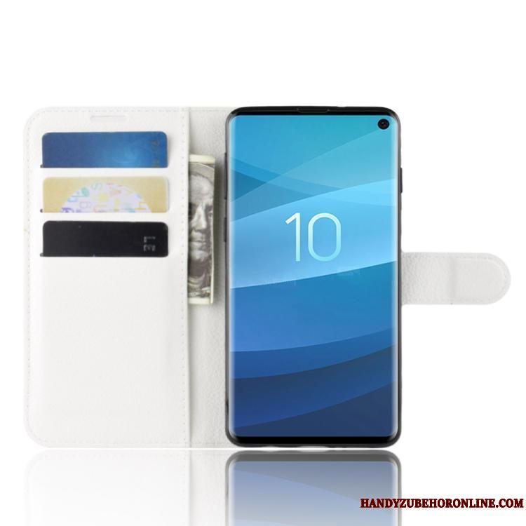 Etui Samsung Galaxy S10+ Læder Business Sort, Cover Samsung Galaxy S10+ Tegnebog Kort Telefon