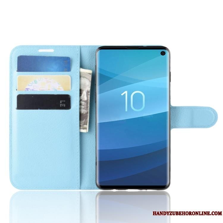 Etui Samsung Galaxy S10+ Læder Business Sort, Cover Samsung Galaxy S10+ Tegnebog Kort Telefon