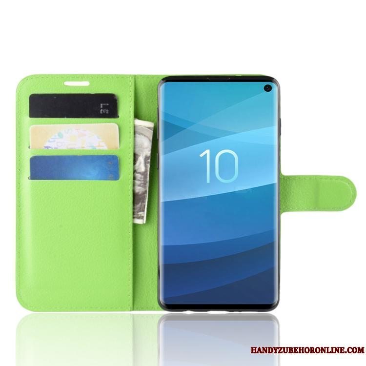 Etui Samsung Galaxy S10+ Læder Business Sort, Cover Samsung Galaxy S10+ Tegnebog Kort Telefon