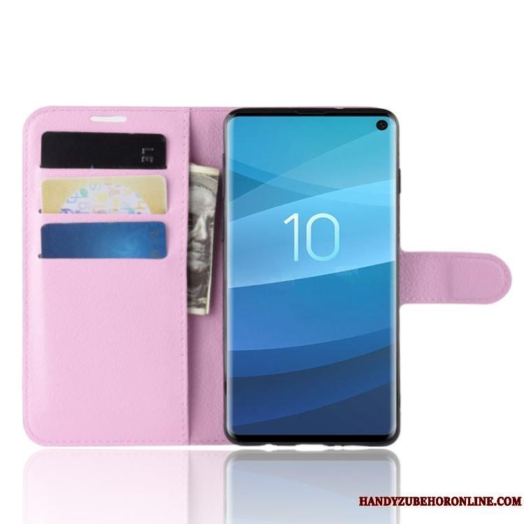 Etui Samsung Galaxy S10+ Læder Business Sort, Cover Samsung Galaxy S10+ Tegnebog Kort Telefon