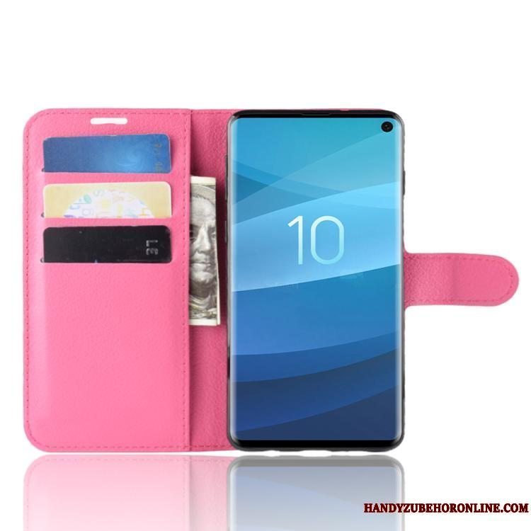 Etui Samsung Galaxy S10+ Læder Business Sort, Cover Samsung Galaxy S10+ Tegnebog Kort Telefon