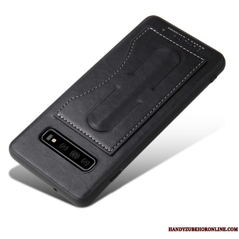 Etui Samsung Galaxy S10 Læder Dyb Farve Telefon, Cover Samsung Galaxy S10 Usynlig