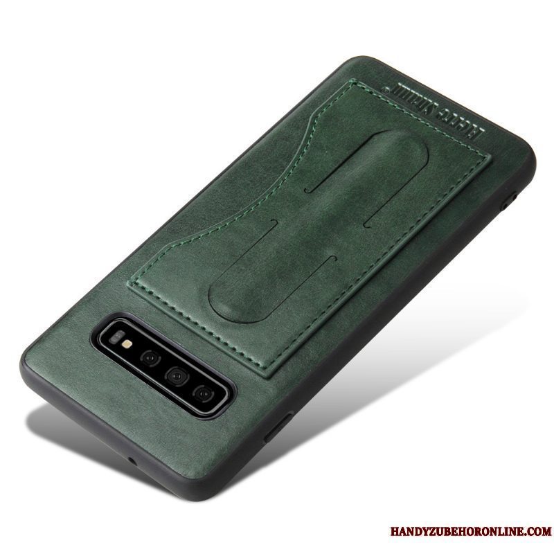 Etui Samsung Galaxy S10 Læder Dyb Farve Telefon, Cover Samsung Galaxy S10 Usynlig