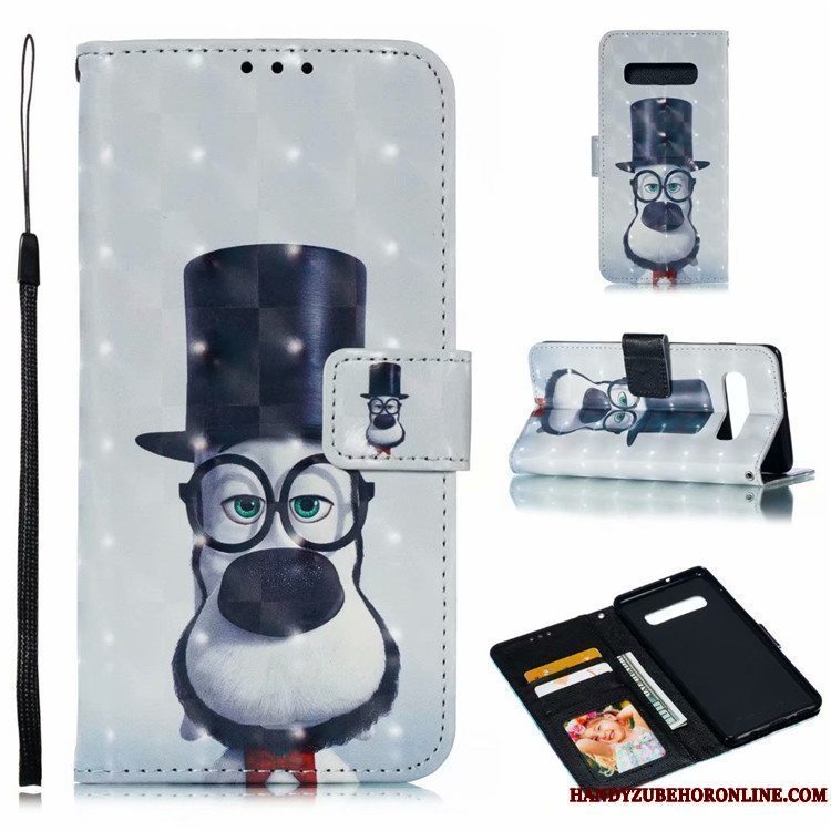 Etui Samsung Galaxy S10 Læder Telefonanti-fald, Cover Samsung Galaxy S10 Beskyttelse