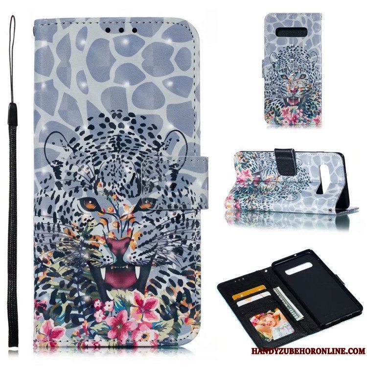 Etui Samsung Galaxy S10 Læder Telefonanti-fald, Cover Samsung Galaxy S10 Beskyttelse