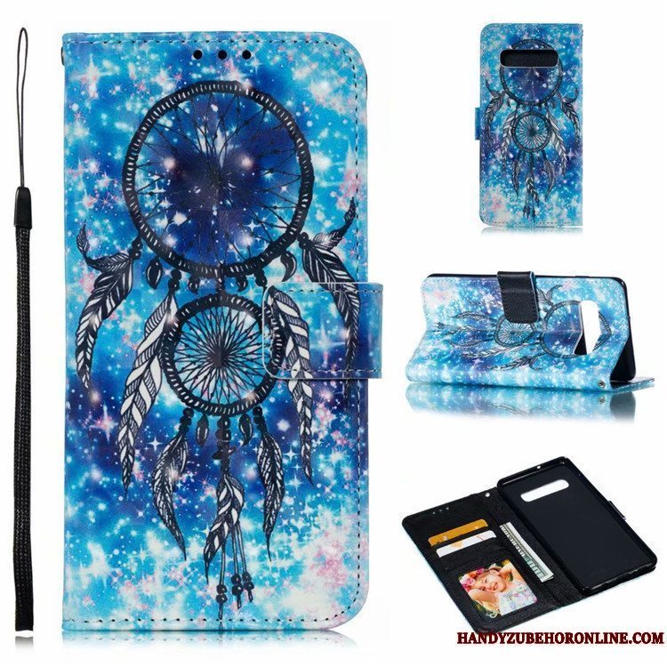 Etui Samsung Galaxy S10 Læder Telefonanti-fald, Cover Samsung Galaxy S10 Beskyttelse