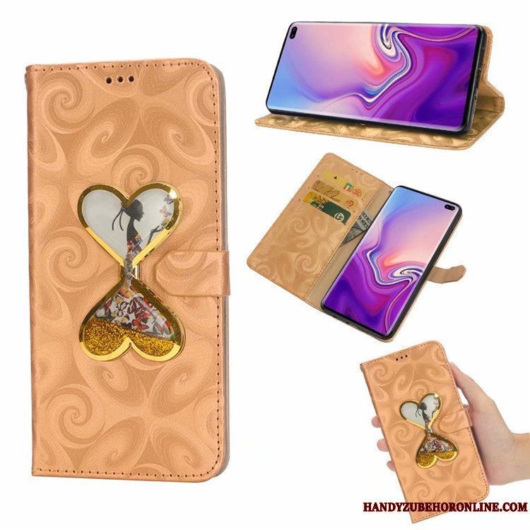 Etui Samsung Galaxy S10 Malet Kærlighed Telefon, Cover Samsung Galaxy S10 Folio Quicksand Anti-fald