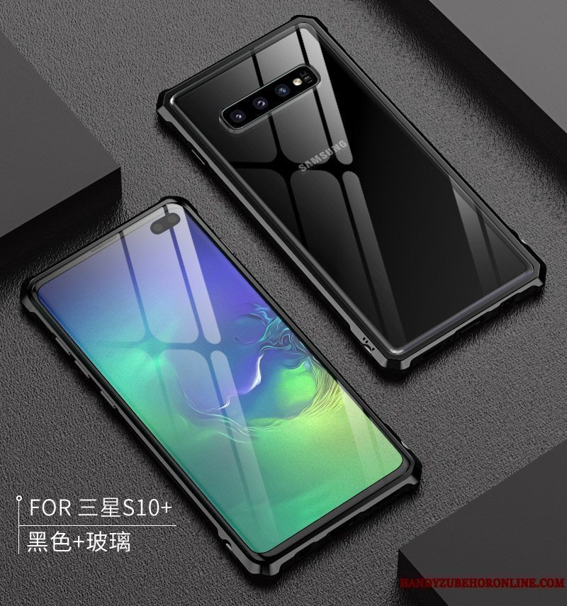 Etui Samsung Galaxy S10+ Metal Grøn Telefon, Cover Samsung Galaxy S10+ Beskyttelse Gennemsigtig Anti-fald