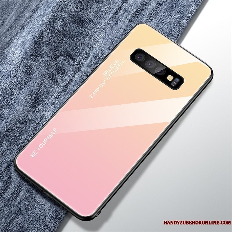 Etui Samsung Galaxy S10+ Silikone Af Personlighed Nubuck, Cover Samsung Galaxy S10+ Blød Gradient Farve Grøn