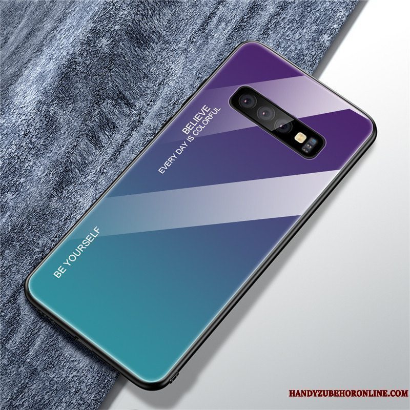 Etui Samsung Galaxy S10+ Silikone Af Personlighed Nubuck, Cover Samsung Galaxy S10+ Blød Gradient Farve Grøn