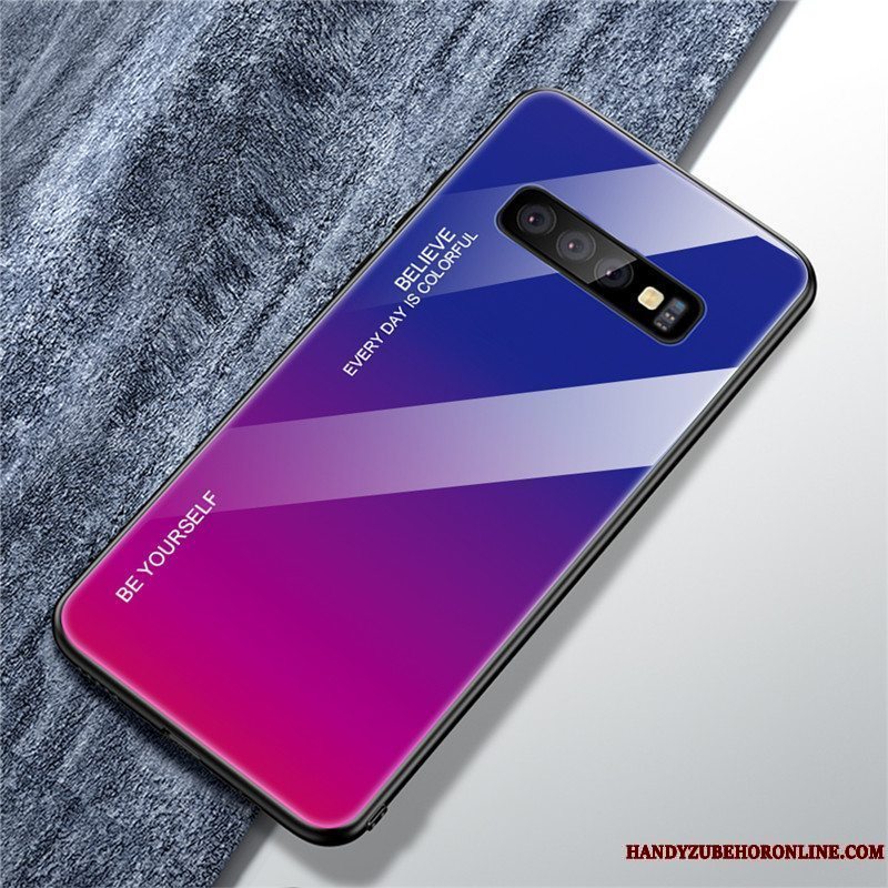 Etui Samsung Galaxy S10+ Silikone Af Personlighed Nubuck, Cover Samsung Galaxy S10+ Blød Gradient Farve Grøn