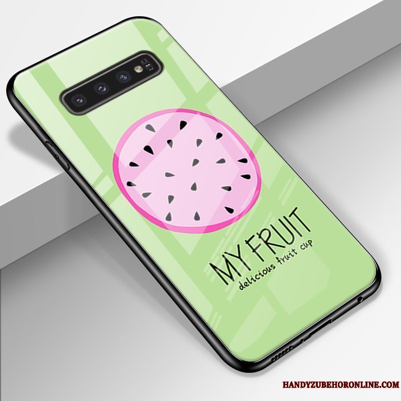 Etui Samsung Galaxy S10+ Silikone Gul Lille Sektion, Cover Samsung Galaxy S10+ Beskyttelse Glas Telefon