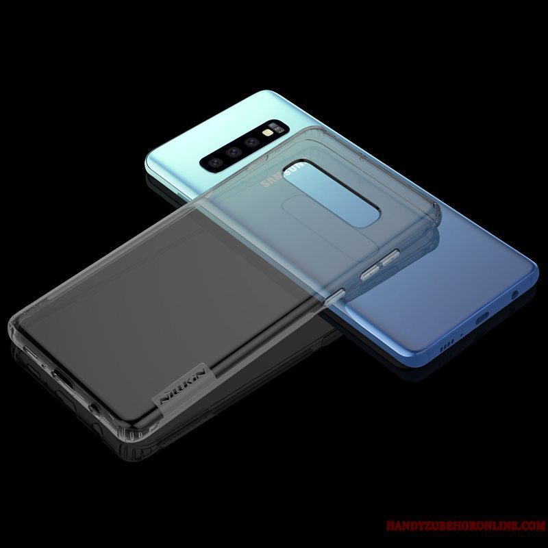 Etui Samsung Galaxy S10+ Silikone Hvid Telefon, Cover Samsung Galaxy S10+ Beskyttelse Gennemsigtig Anti-fald