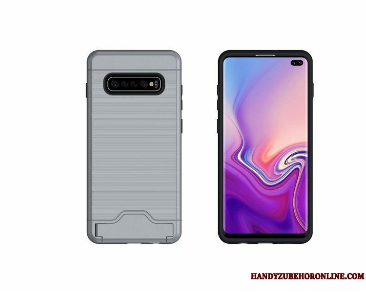 Etui Samsung Galaxy S10 Support Telefonkort, Cover Samsung Galaxy S10 Beskyttelse Silke Anti-fald