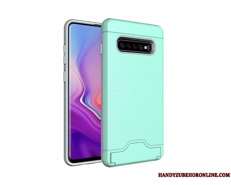 Etui Samsung Galaxy S10 Support Telefonkort, Cover Samsung Galaxy S10 Beskyttelse Silke Anti-fald