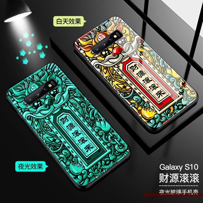 Etui Samsung Galaxy S10 Tasker Anti-fald Kinesisk Stil, Cover Samsung Galaxy S10 Beskyttelse Lyser Telefon
