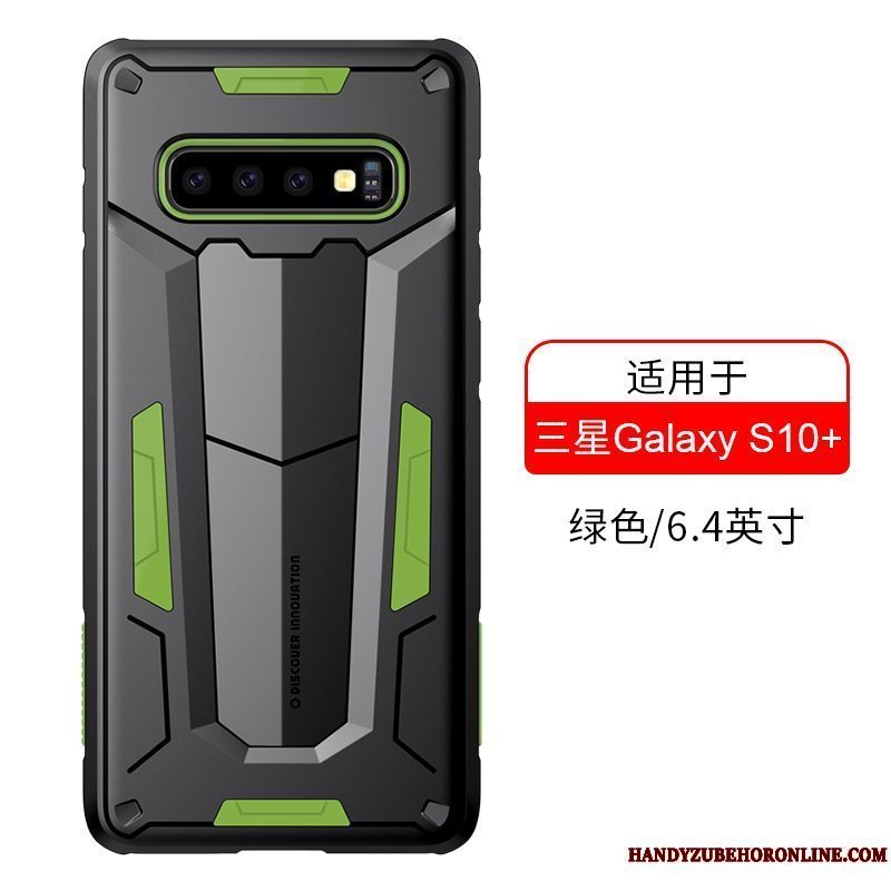 Etui Samsung Galaxy S10+ Tasker Anti-fald Sort, Cover Samsung Galaxy S10+ Beskyttelse Guld Telefon