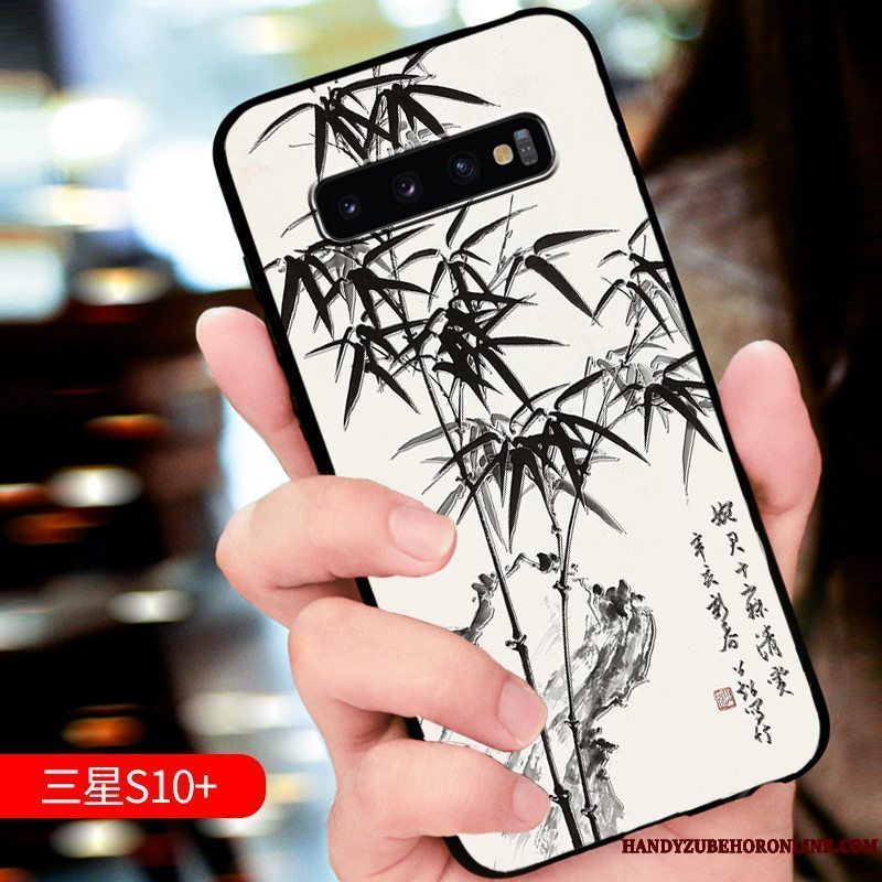 Etui Samsung Galaxy S10+ Tasker Anti-fald Tilpas, Cover Samsung Galaxy S10+ Kreativ Net Red Rød