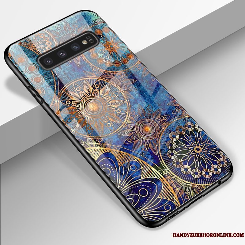 Etui Samsung Galaxy S10 Tasker Blå Glas, Cover Samsung Galaxy S10 Beskyttelse Trend Telefon