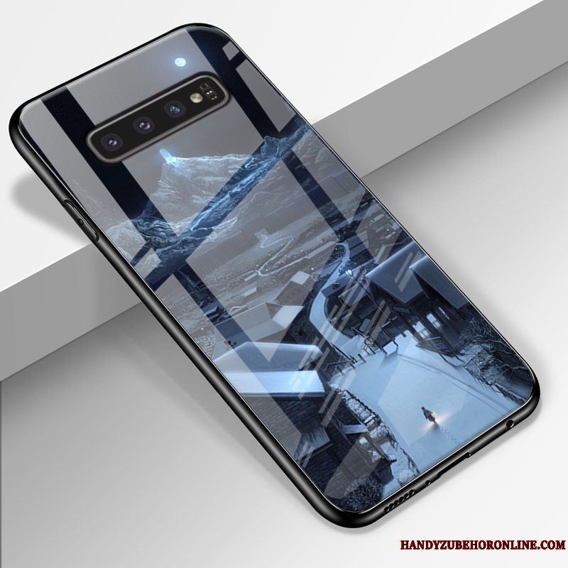 Etui Samsung Galaxy S10 Tasker Blå Glas, Cover Samsung Galaxy S10 Beskyttelse Trend Telefon