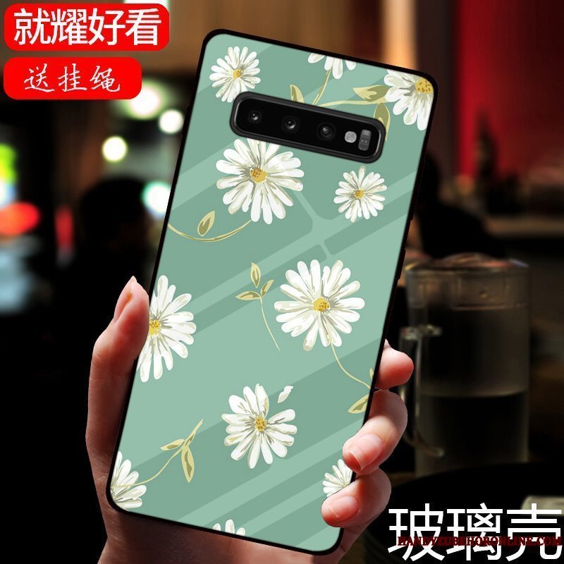 Etui Samsung Galaxy S10 Tasker Frisk Tilpas, Cover Samsung Galaxy S10 Mønster Grøn