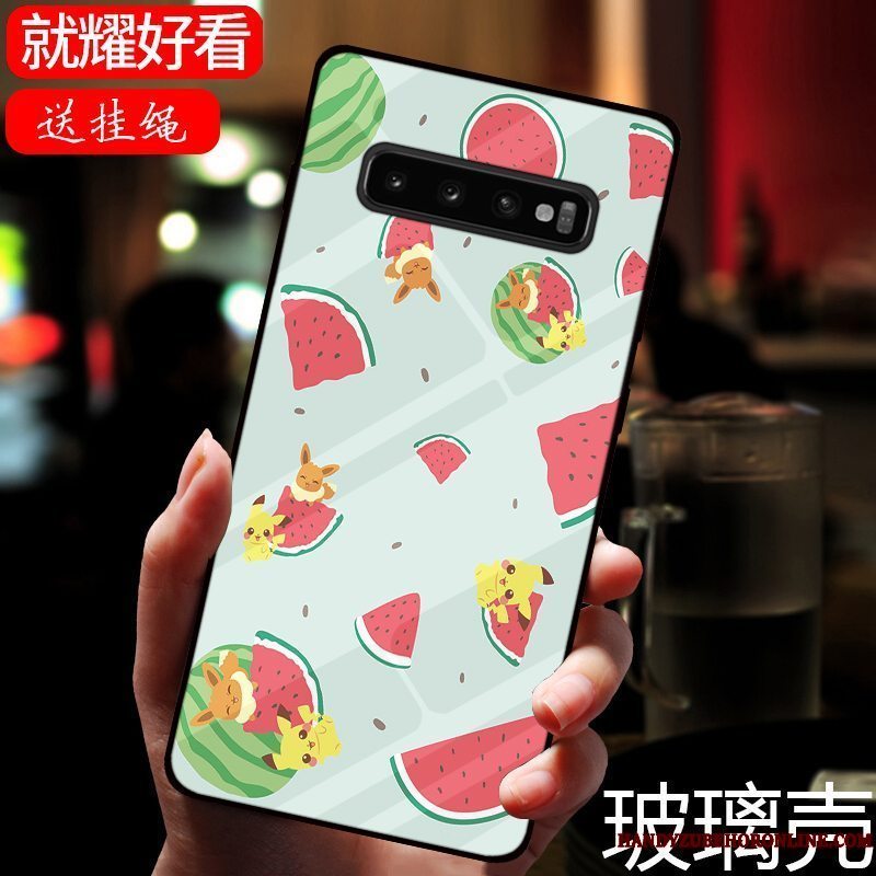 Etui Samsung Galaxy S10 Tasker Frisk Tilpas, Cover Samsung Galaxy S10 Mønster Grøn