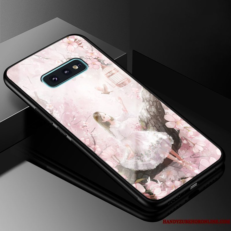 Etui Samsung Galaxy S10 Tasker Glas Hård, Cover Samsung Galaxy S10 Silikone Lyserød Telefon