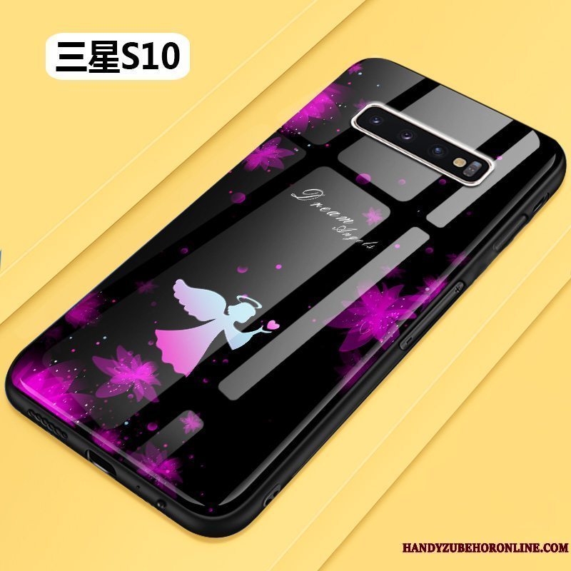 Etui Samsung Galaxy S10 Tasker Glas Telefon, Cover Samsung Galaxy S10 Silikone Hård Anti-fald