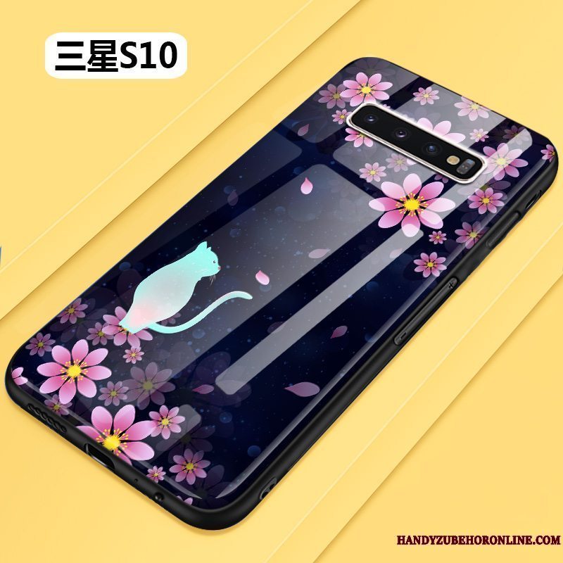 Etui Samsung Galaxy S10 Tasker Glas Telefon, Cover Samsung Galaxy S10 Silikone Hård Anti-fald